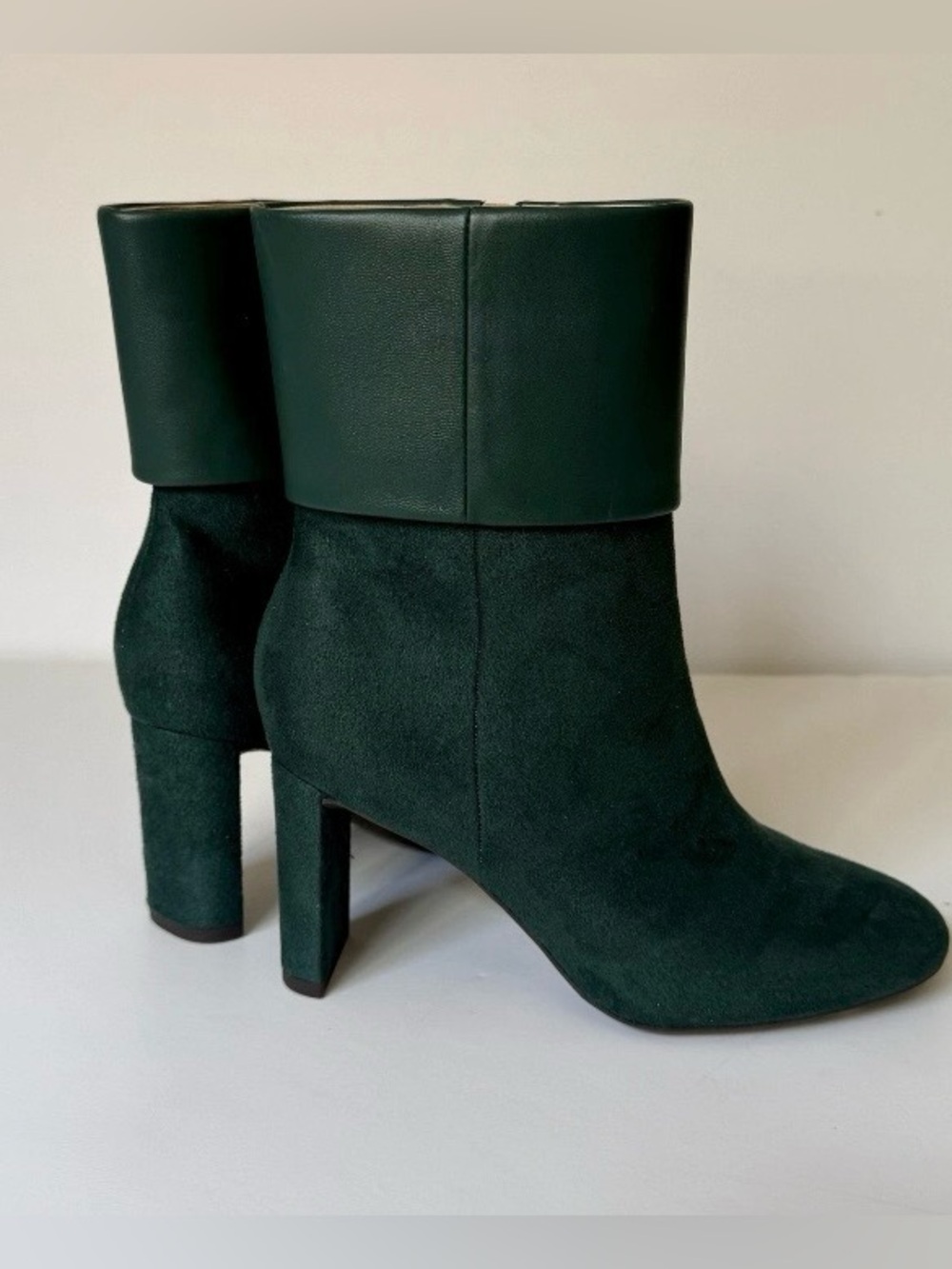 Alfani Ajojo Dark Green Suede Fold-Over Ankle Boots - Size 11 - Worn Once!